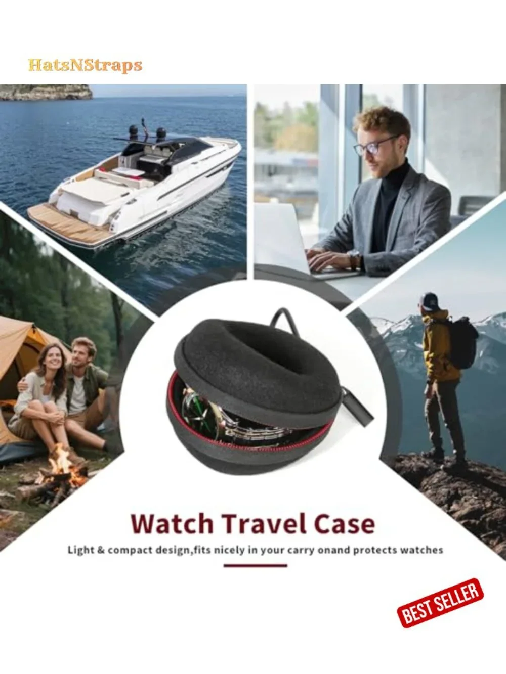 Single Watch Travel Case Felt Zipper Watch Organizer